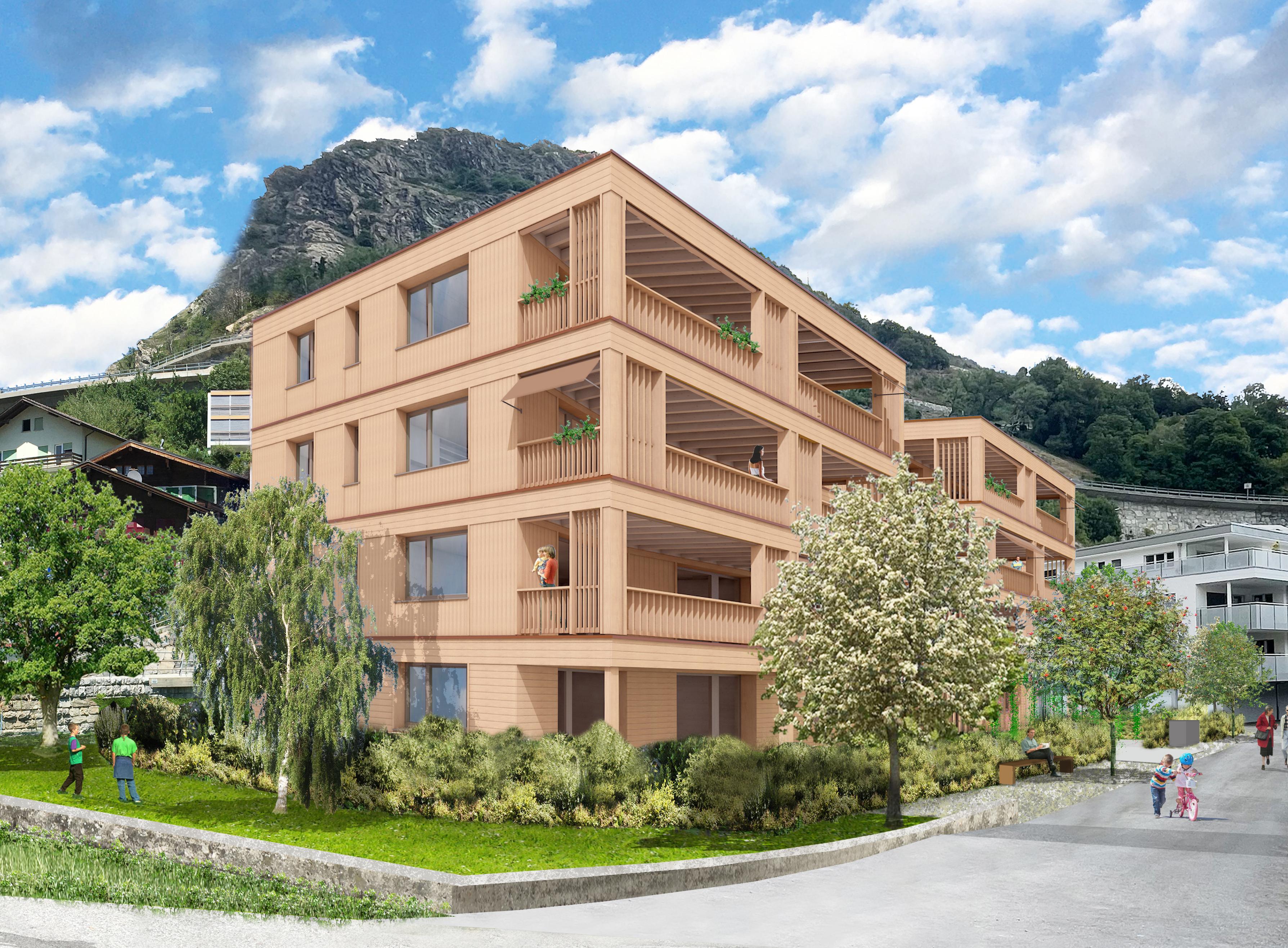 Plan eines Mehrfamilienhauses